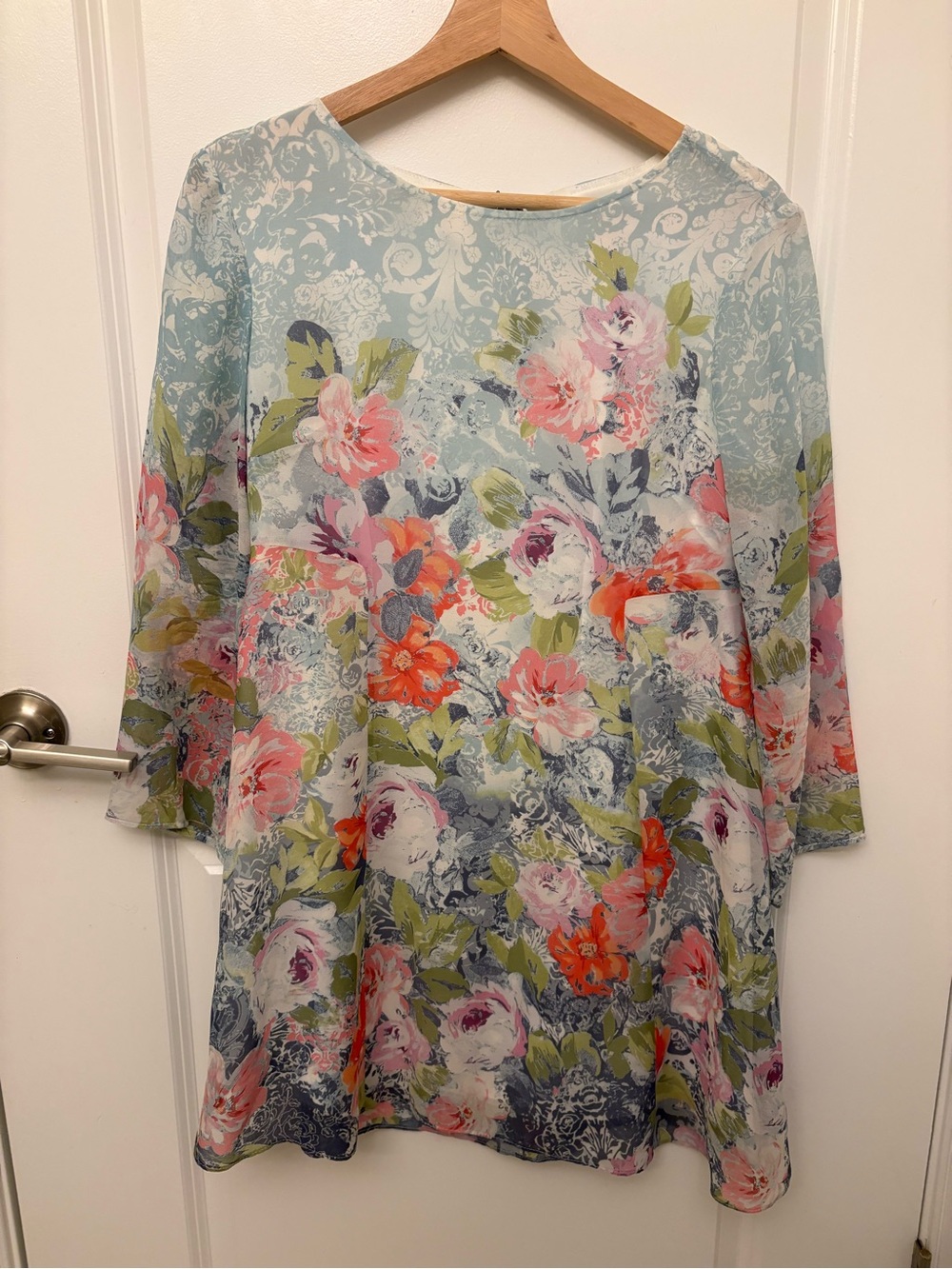 Sundance Camille Silk Dress Size Small Watercolor Floral Boho A-Line Romantic